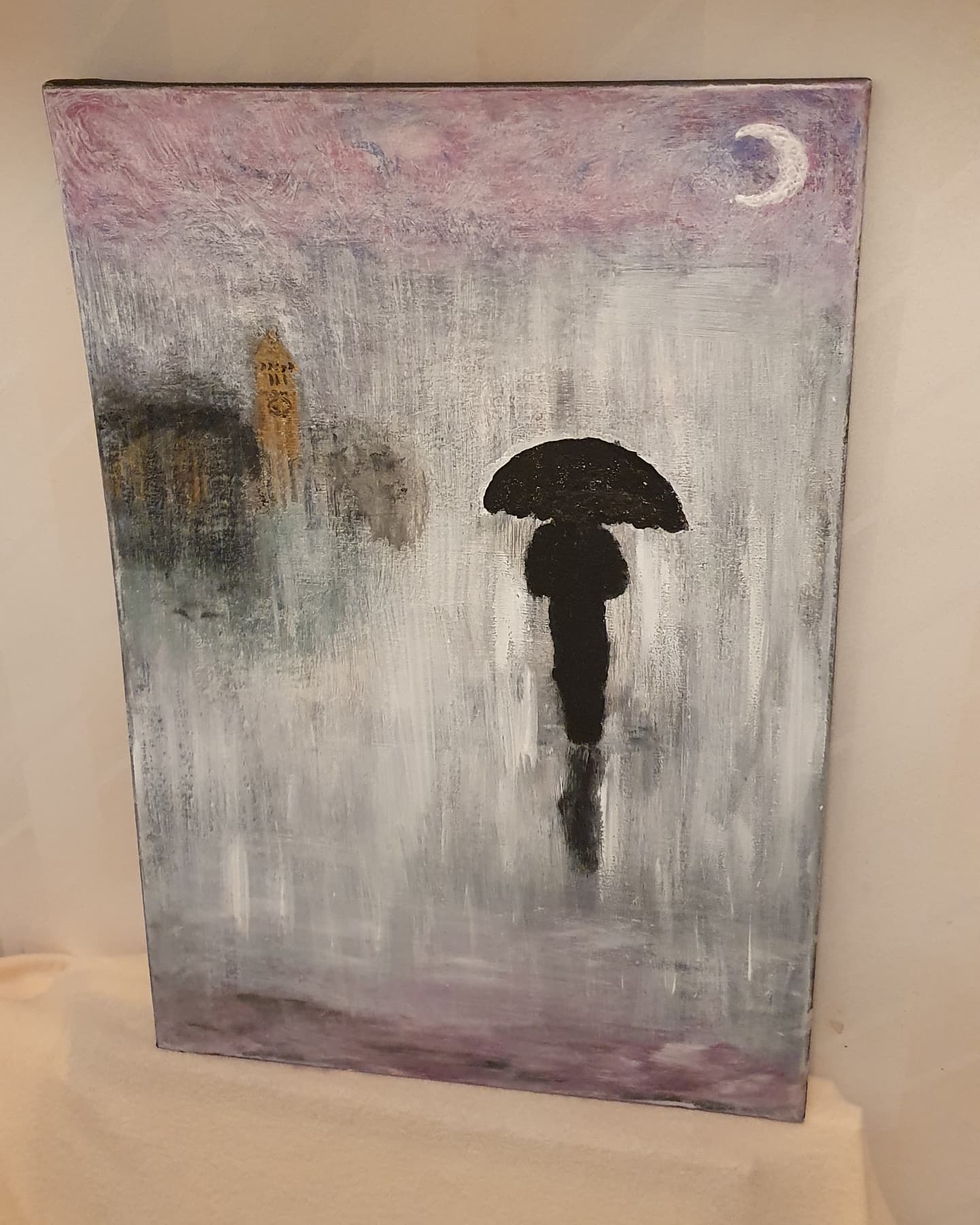 akrylmålning canvastavla Norrköping city walk Anne Kaarina Soulshine