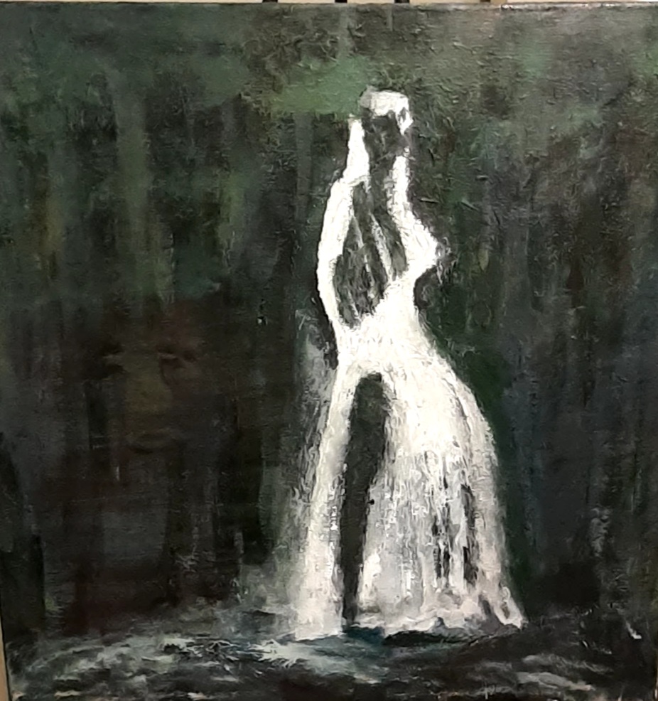 canvastavla akrylmålning waterfall bride av Anne Kaarina Soulshine